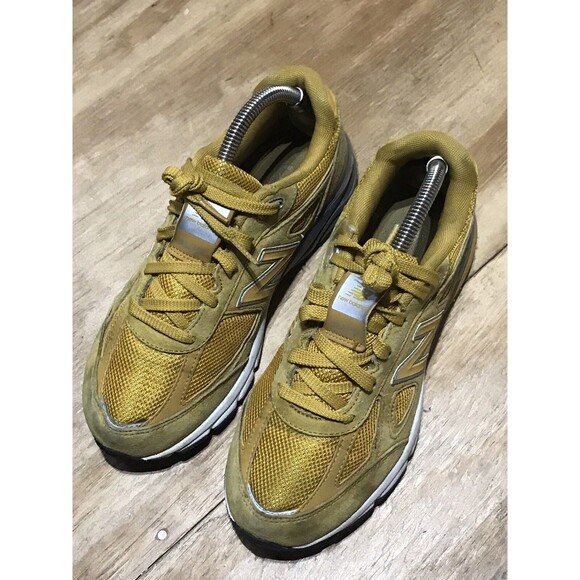 New Balance 990V4 Yellow Suede Running Shoes Made in USA Men 5.5 main image 7